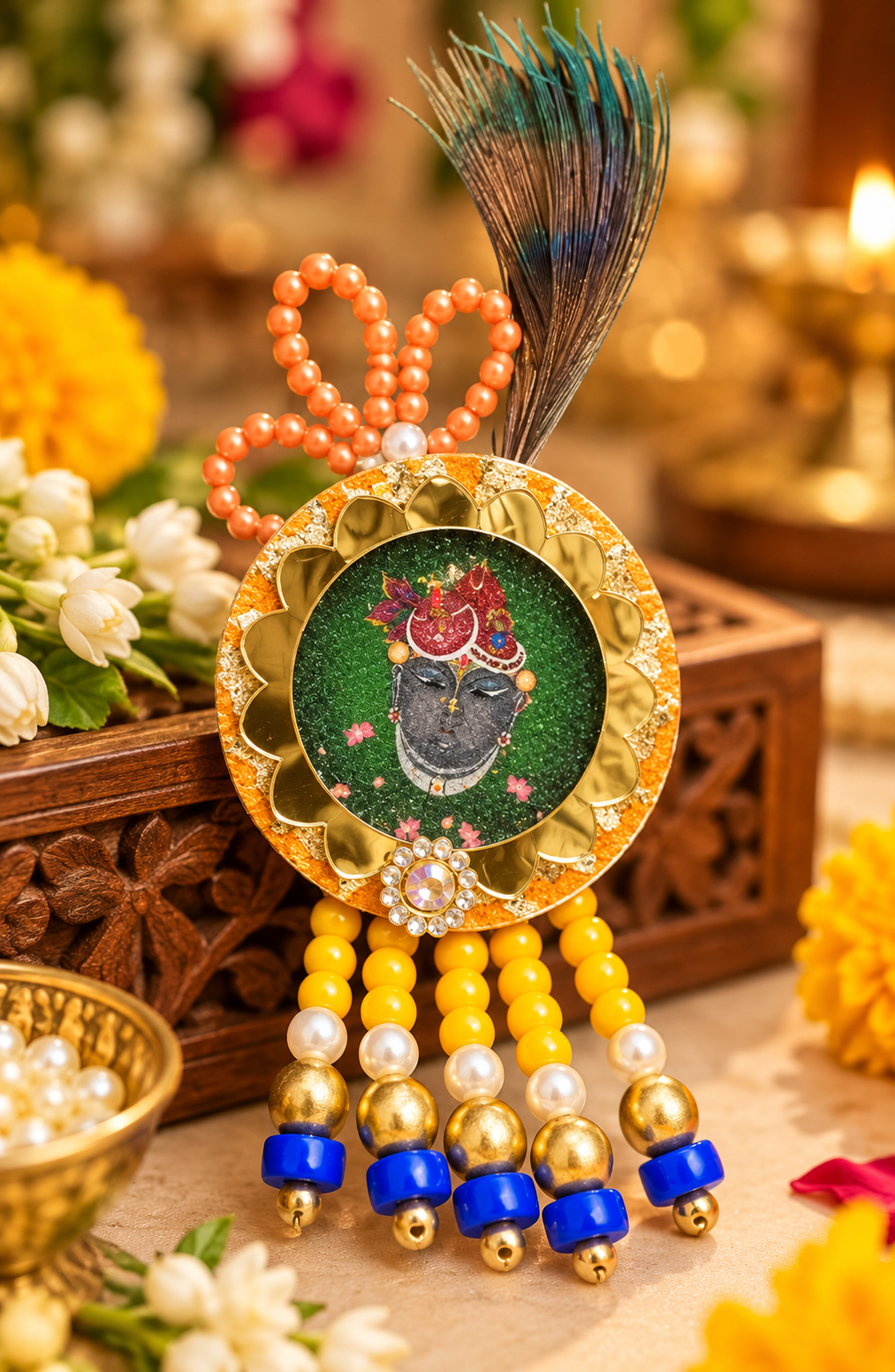 Shreenath Ji welcome brooch 4 inch decorative traditional Indian wedding swagat accessory pack of 25