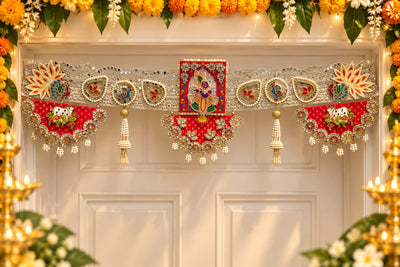 Shreenathji Pichwai Bandarwal Toran | Handcrafted Heavy Design Door Hanging for Pooja & Festive Decor