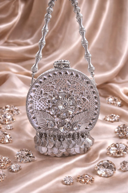 Sitara crystal clutch bag with elegant sparkling detailing
