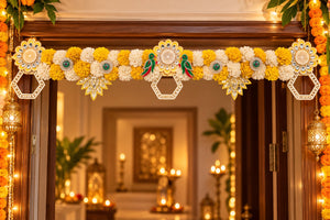 Sola Flower Toran & Bandarwal – Decorative Floral Door Hanging for Festive Entrance