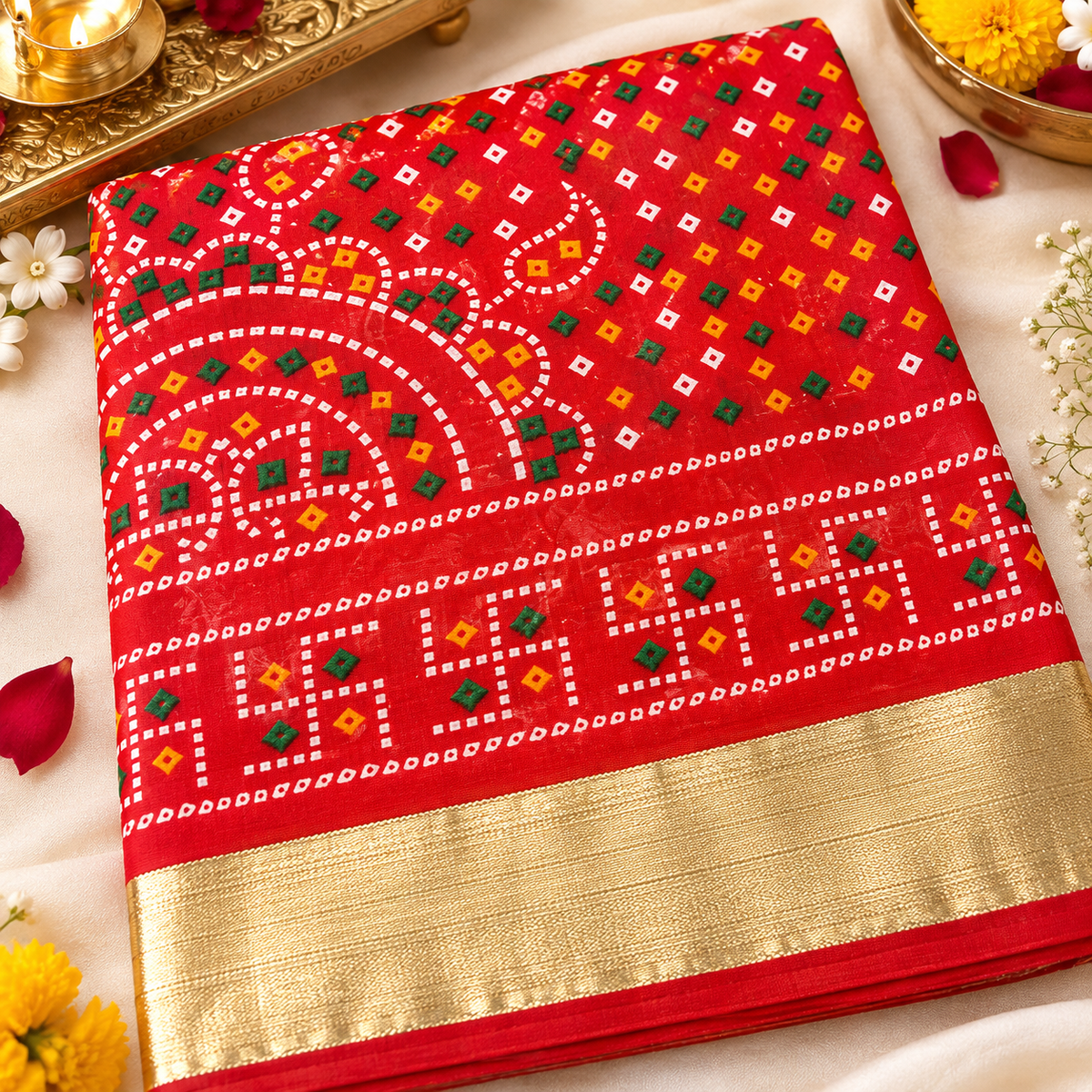 Traditional festive chunri for pooja and religious decoration