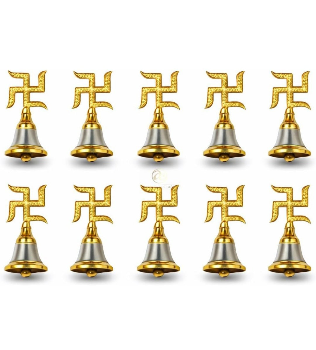 Traditional silver golden wedding bells