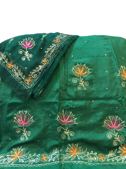 Heavy Kasab Zari handwork on Upada Silk Rajasthani Poshak
