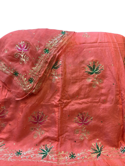Upada Silk Rajasthani Poshak with Pure Odhani and Kasab Zari handwork