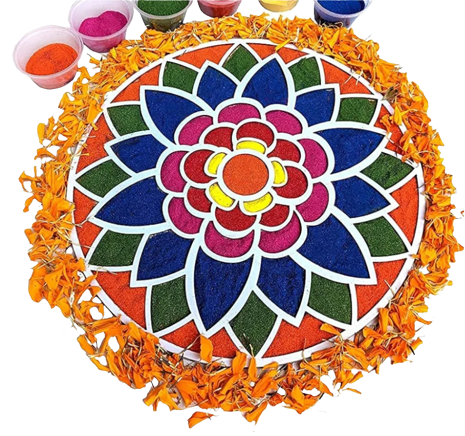 Wooden rangoli making stencil for Diwali floor decoration